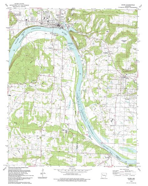 Ozark Topographic Map Ar Usgs Topo Quad 35093d7