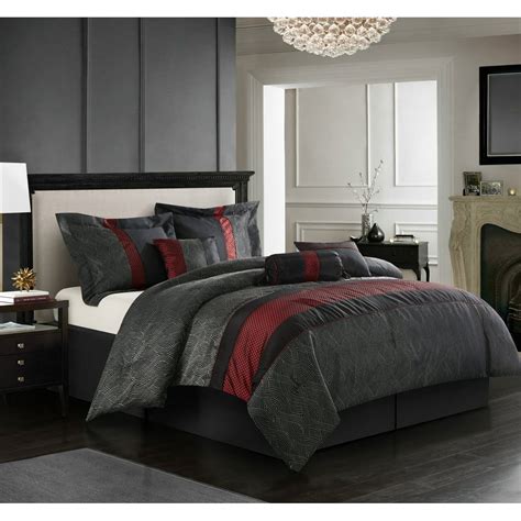 Lanco Lively Black 7 Piece Comforter Set Black King