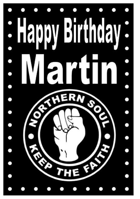 Northern Soul Happy Birthday Personalised Card Any Name Gloss