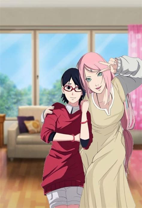 Sakura And Sarada Uchiha Sasuke Uchiha Mother And Daughter Mama