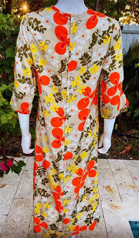 Vintage Kahala Hawaiian Dress Aloha 1970s S M Gem