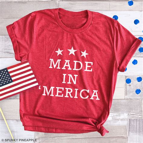Made In Merica Shirt Fourth Of July T Shirt Patriotic Etsy