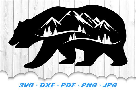 Bear Mountains Silhouette Svg Dxf Cut Files 414935 Illustrations