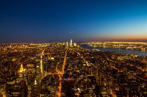 Wallpaper New York Usa Night City Top View 5184x3456 Goodfon