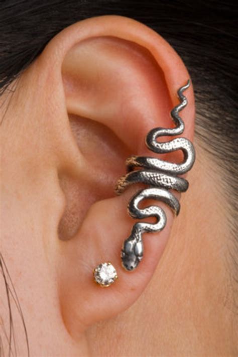 Snake Ear Cuff Snake Ear Wrap Silver Snake Earring Snake Etsy