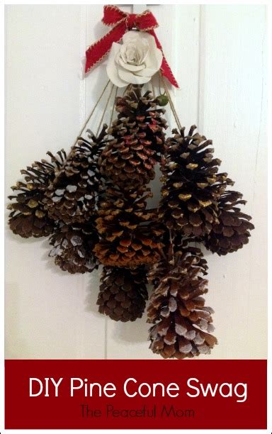 Simple And Frugal Christmas Decor Diy Pine Cone Swag The Peaceful Mom