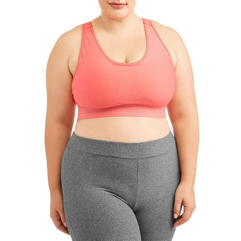 Avia Womens Plus Size Medium Impact Stripe It Sports Bra Walmart