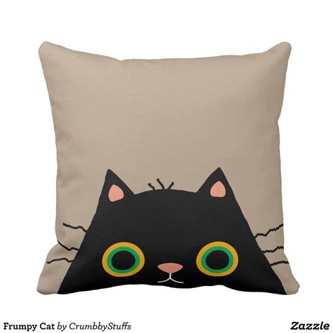 Frumpy Cat Cat Throw Pillow Throw Pillows Pillows