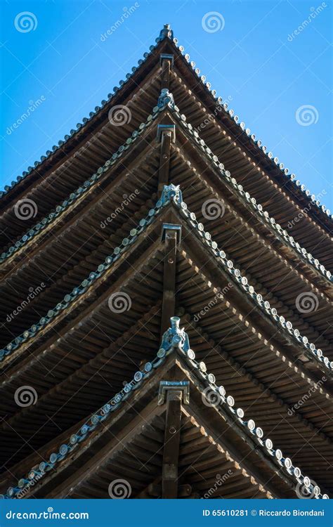 Japanese Pagoda Roof Detail Stock Image Image Of Shinto Tokyo 65610281
