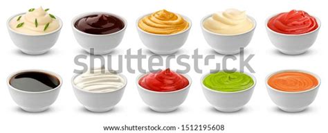 Collection Different Sauces Isolated On White Stock Photo Edit Now