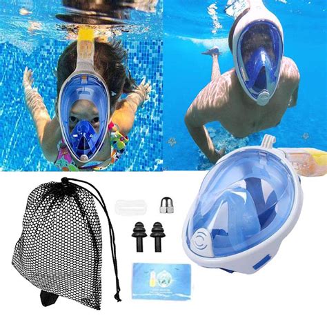 Aliyao Snorkel Mask Diving Swimming Easy Breath Full Face Mask Anti Fog