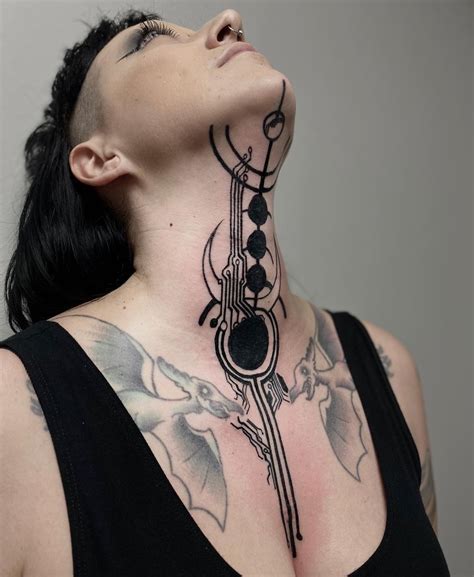 Men Sketch Throat Tattoo Designs Displaybasta