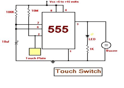 Projects And Circuits 555 Timer As The Bases Of The Touch Switch