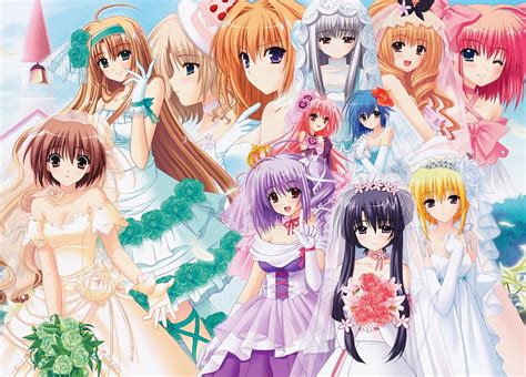 Bride ♡ Veil Adorable Sweet Floral Group Anime Beauty Anime