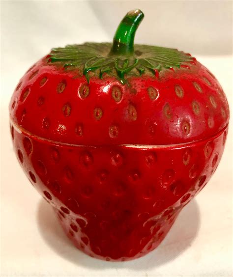 Vintage Hazel Atlas Milk Glass Strawberry Jam Jelly Condiment Jar