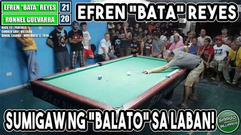 Efren Bata Reyes Napasigaw Na Ng Balato Sa Laban Bad Shot Nga Ba Tira