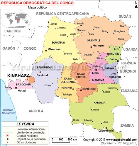 Mapa De La Republica Democratica Del Congo