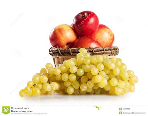 Grapes And Apples In A Basket Stock Photo Image Of Cabernet Organic