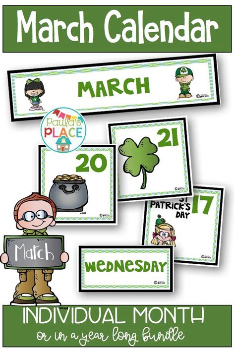 March Calendar Cards Cards Teaching Activities Calendar