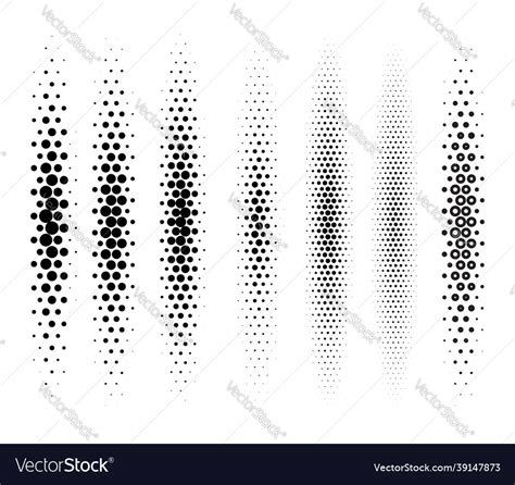 Abstract Halftone Gradient Set Isolated On White Vector Image