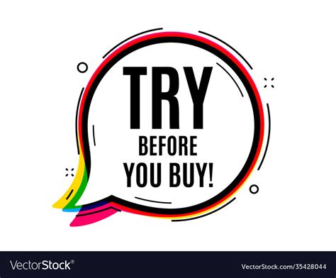 Try Before You Buy Special Offer Price Sign Vector Image
