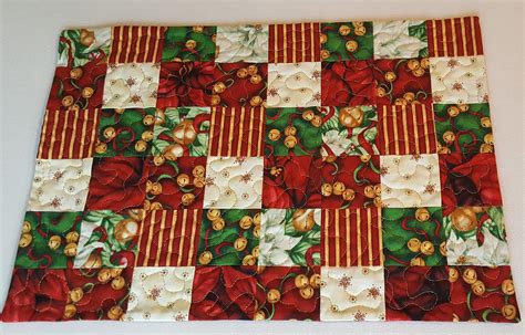 Quilted Placemats Holiday Placemats Handmade Placemats Etsy Holiday