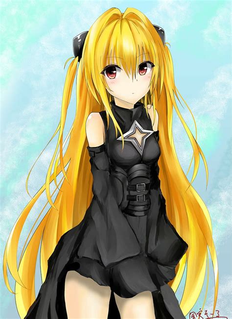 Hd Wallpaper Anime Anime Girls Long Hair Yellow Hair Red Eyes To