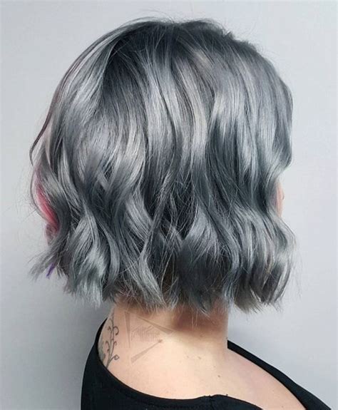 The short bob haircut combed backward with the support of sticky hair cream or gel. 20 Trendy Gray Hairstyles - Gray Hair Trend & Balayage ...