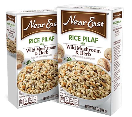Ingredients parboiled long grain rice, orzo (macaroni product made from wheat flour), salt, autolyzed yeast extract*, onions*, garlic*, turmeric. Mushroom & Herb | Neareast.com