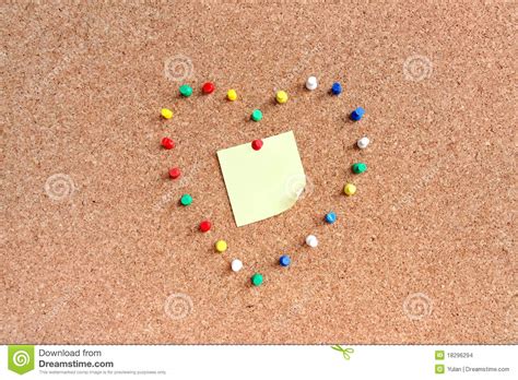 Pins On Pin Board With Notice Stock Photo Image Of Colourful Empty