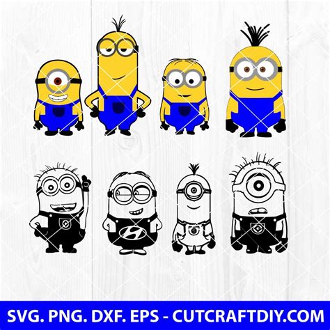 Minion SVG Bundle PNG DXF EPS Cutting Files For Cricut And Silhouette Instant Download