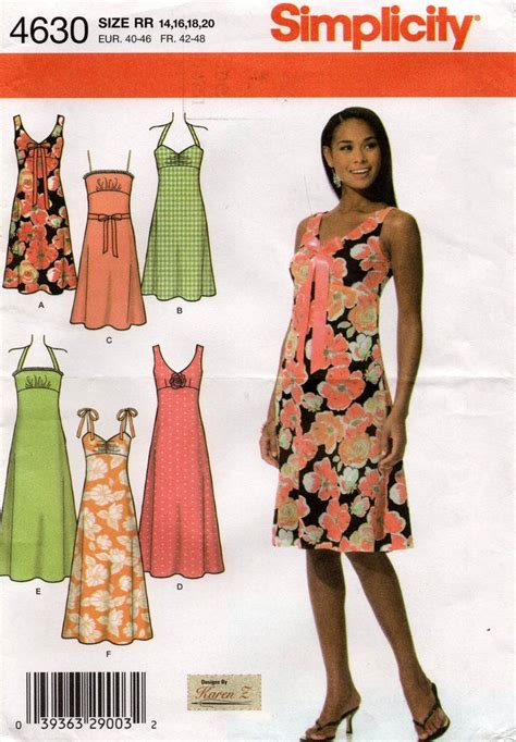 Simplicity Womens Halter Or Strappy Sun Dress OOP Sewing Pattern Size UNCUT Factory