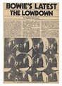 Bowie, David / Bowie's Latest - The Lowdown | Magazine Article | June ...