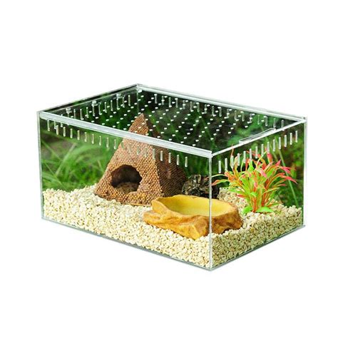Buy Luckyx Transparent Reptile Breeding Box Acrylic Sliding Cover Type Feeding Box Acrylic