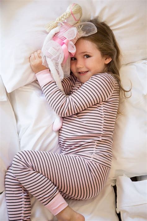 Pink Mushroom Striped Pjs Cute Baby Girl Photos Kids Sleepwear