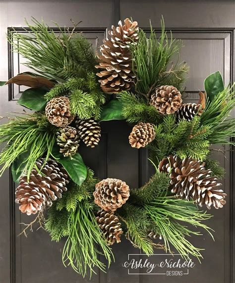 28 Magnolia And Pine Cone Wreath Etsy In 2020 Winter Wreath Diy
