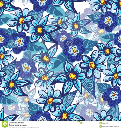 Ice cream pattern template colorful flat sketch. Handdrawn Floral Seamless Pattern Stock Vector ...