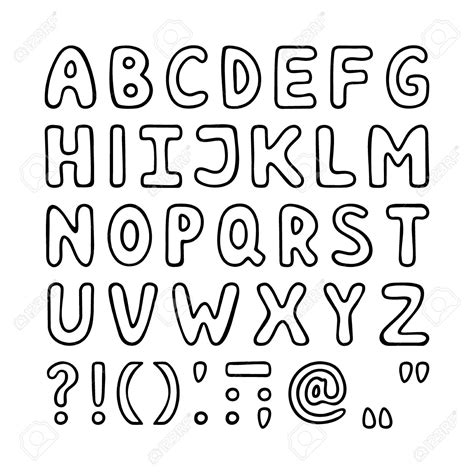 Alphabet English Alphabet Letters Black And White Dra