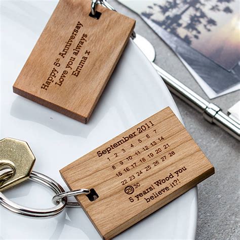 Order today on south africas largest same day delivery service. Personalised Wooden Gift Fifth Anniversary Keyring By ...