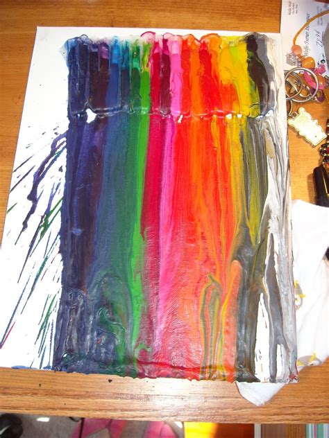 Crayola Art Version · A Piece Of Melted Crayon Art · Melting On Cut