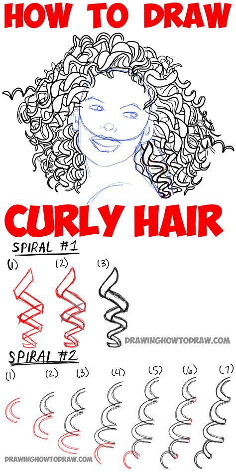 Drawing hair is usually a challenge in the best of times. How to Draw Curly Hair : Drawing Spiral Curls Tutorial ...
