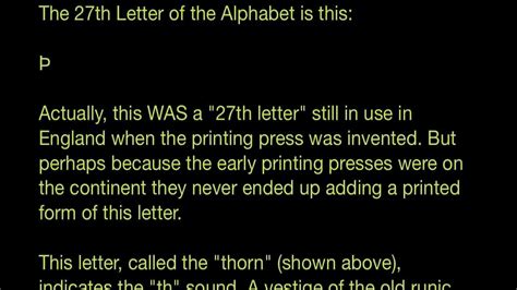 The 27th Letter Of The Alphabet Youtube