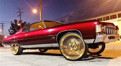 Ace 1 Candy Red 71 Chevy Impala Donk On All Gold 26 Forgiato Wire Wheels