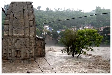 Himachal Rain Fury Watch Mandi’s Panchvaktra Temple Submerged In Water Due To Spate In Beas River