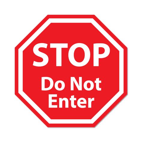 Stop Do Not Enter Sign Floor Decal Social Distancing