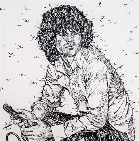 Jim Morrison Ink Portrait Drawing By Fabrizio Cassetta Fine Art America