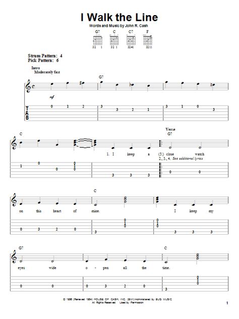 I Walk The Line By Johnny Cash Easy Guitar Tab Guitar Instructor