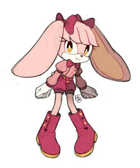 A Drawing Of A Pink Bunny Wearing Boots