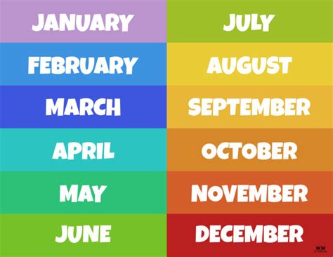 Months Of The Year Worksheets And Printables Printabulls