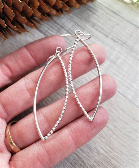 Sterling Silver Dangle Hoop Earrings Etsy